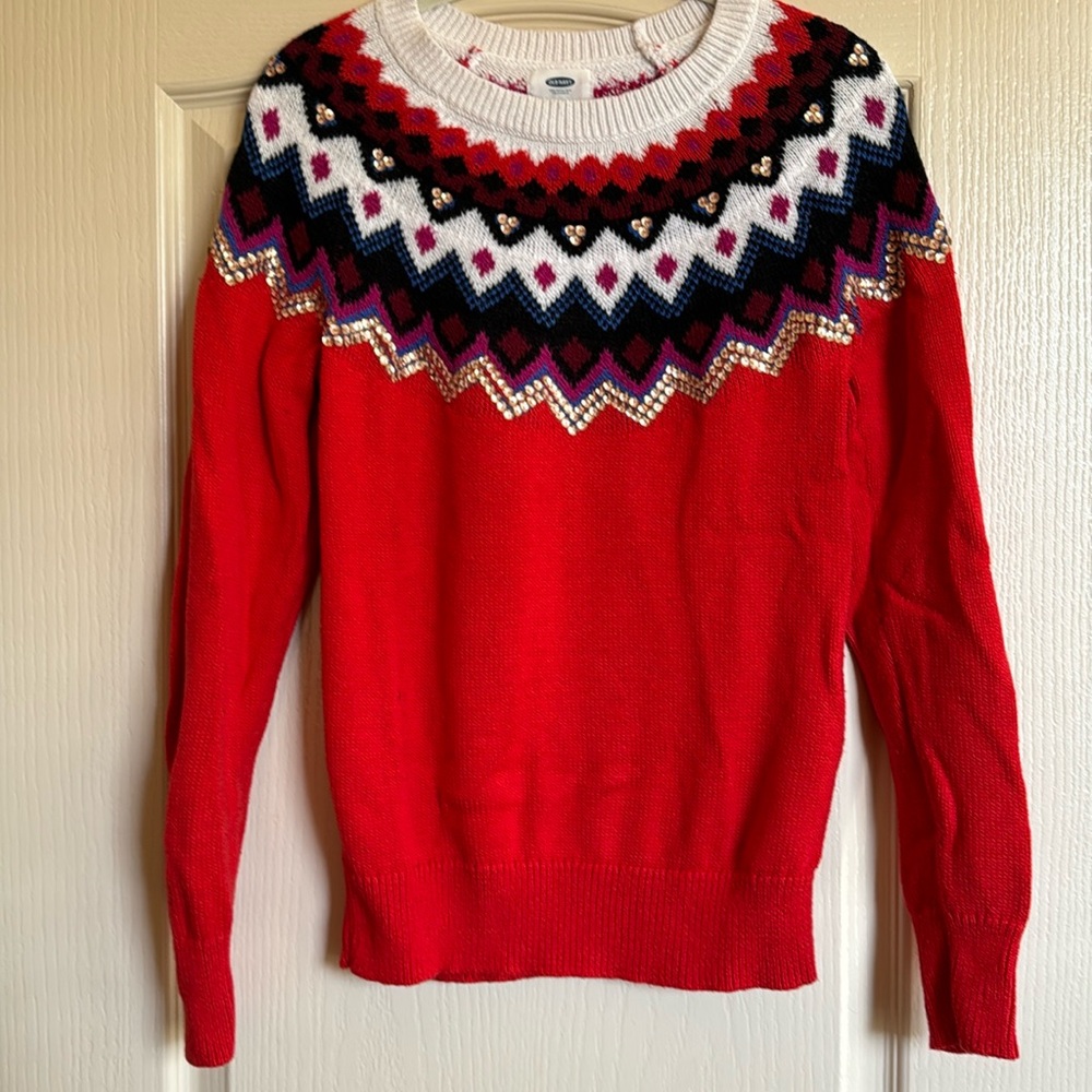 Old Navy women’s holiday sweater with sequins